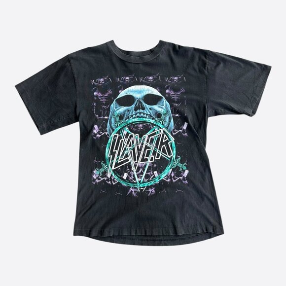 Vintage Black Slayer Divine Intervention Graphic T-Shirt - Picture 1 of 3